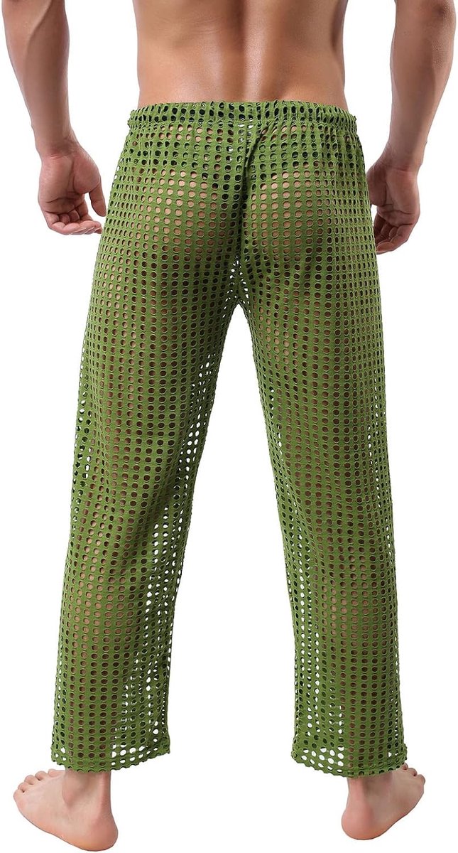 Fashion Mens Interest Hollow Sexy Mesh Broek Mode Vrije Tijd — afbeelding 2
