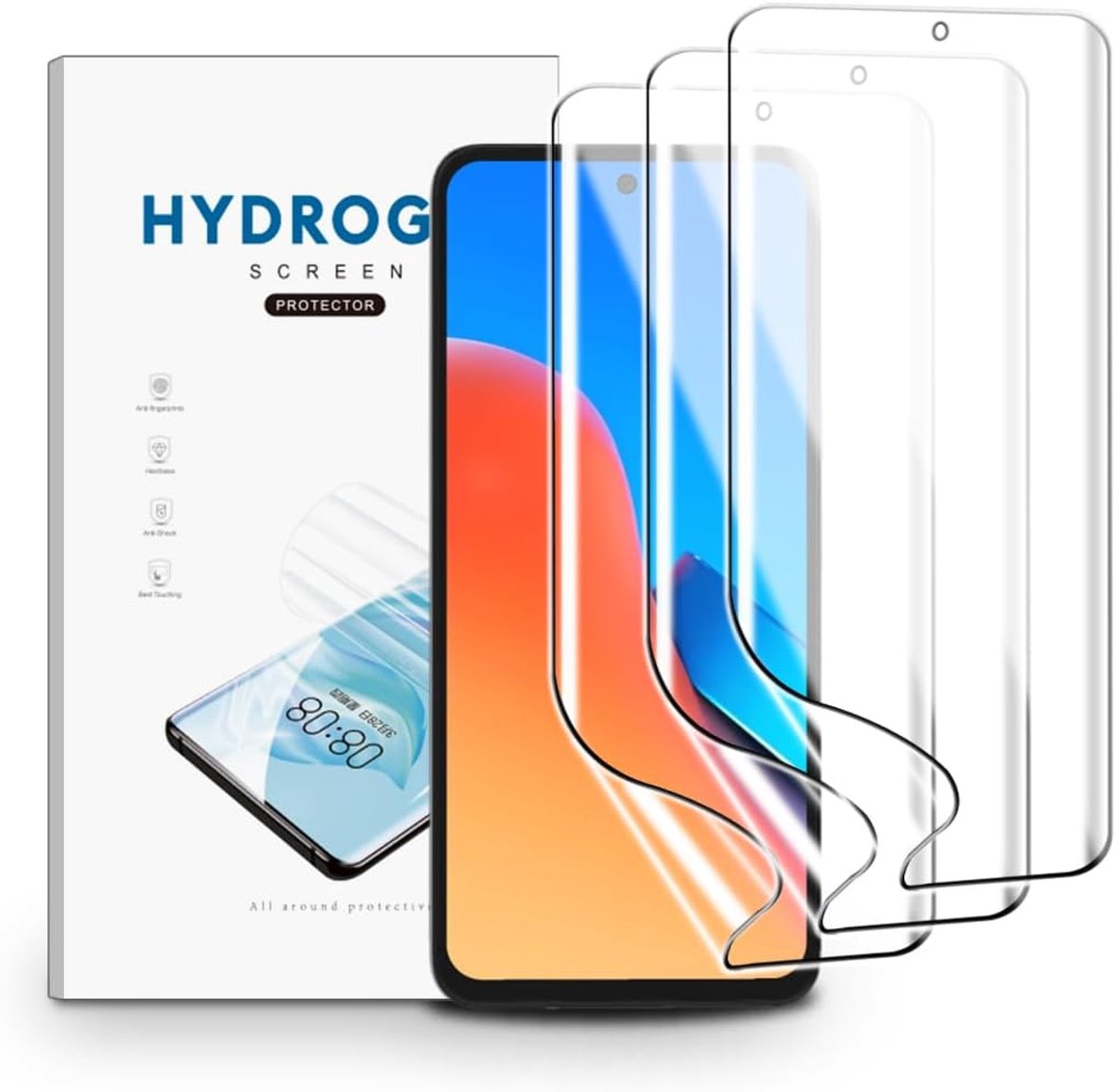 Schermprotector voor Xiaomi Redmi 12, 3 Stuks Schermbeveiliging Ultra Helder, TPU Flexibele Beschermende Zachte Film, Krasvast