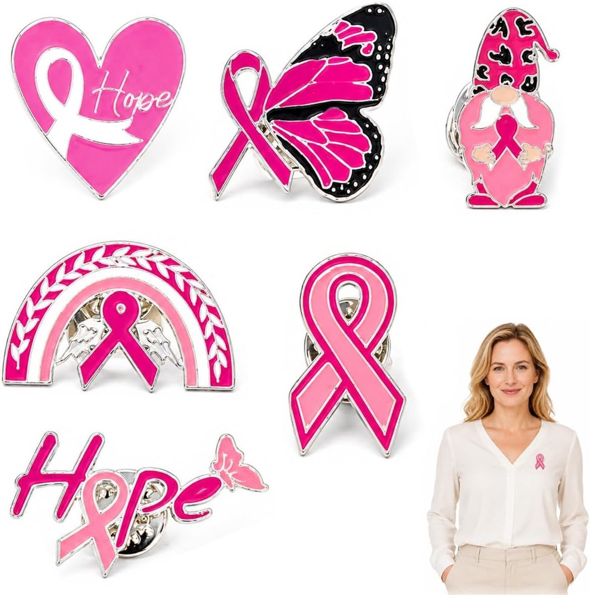 Broches, Oktober Roze, Geschenk voor Vrouwen met Borstkanker, Borstkankerbewustzijn Broches