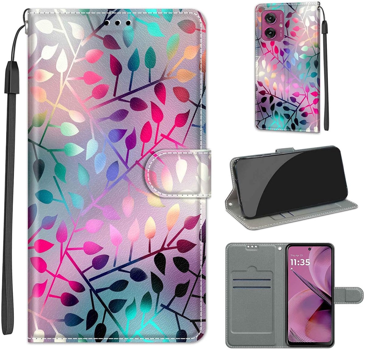 Portemonnee Telefoonhoes voor Motorola Moto G55 Kleur