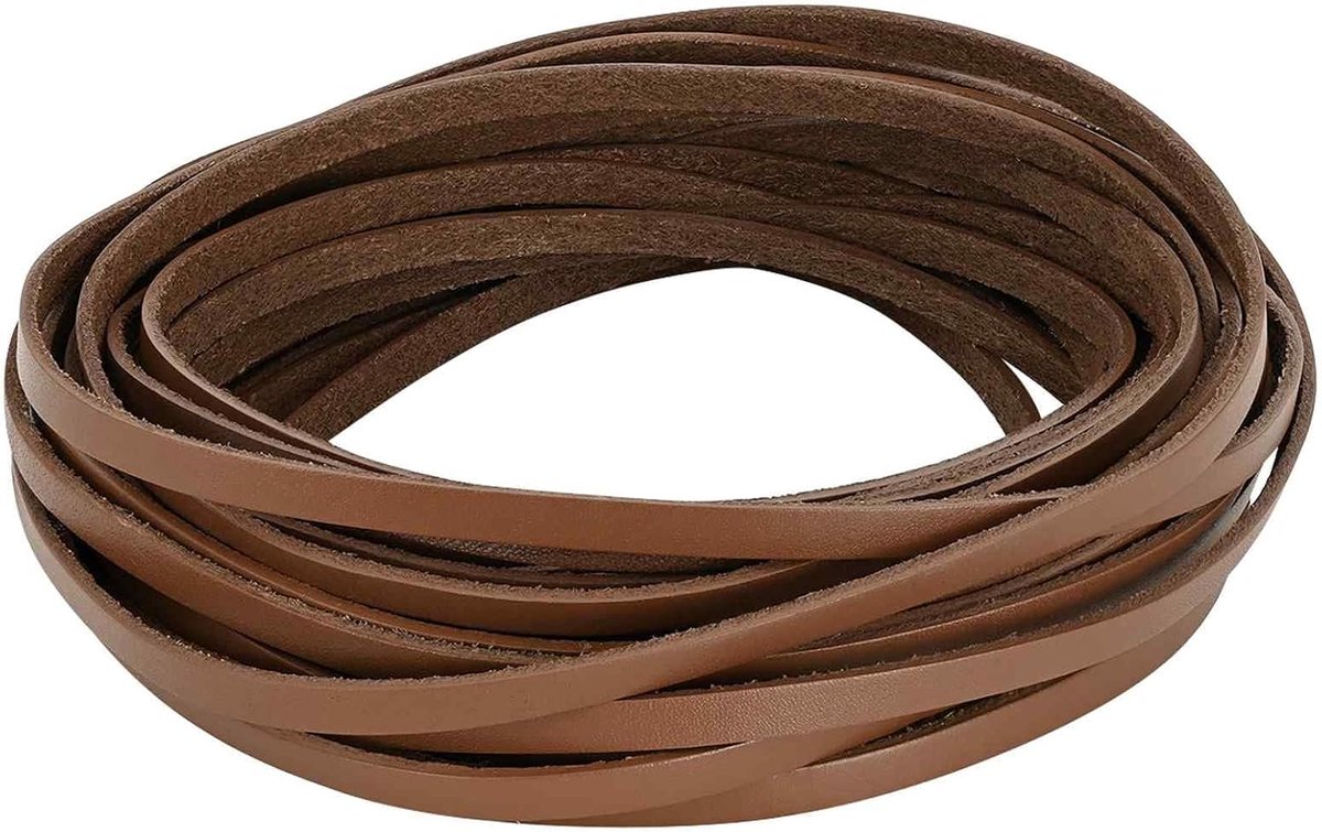 Leren riem bruin 1000 x 0,6 cm band knutselen en bevestigen