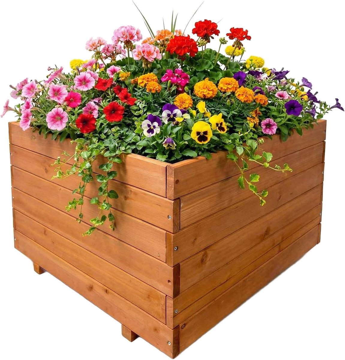 Plantenbak voor Buiten - Vierkant 60x60x45 cm - Massief FSC Vurenhout - Weerbestendige Bloembak Tuin & Terras
