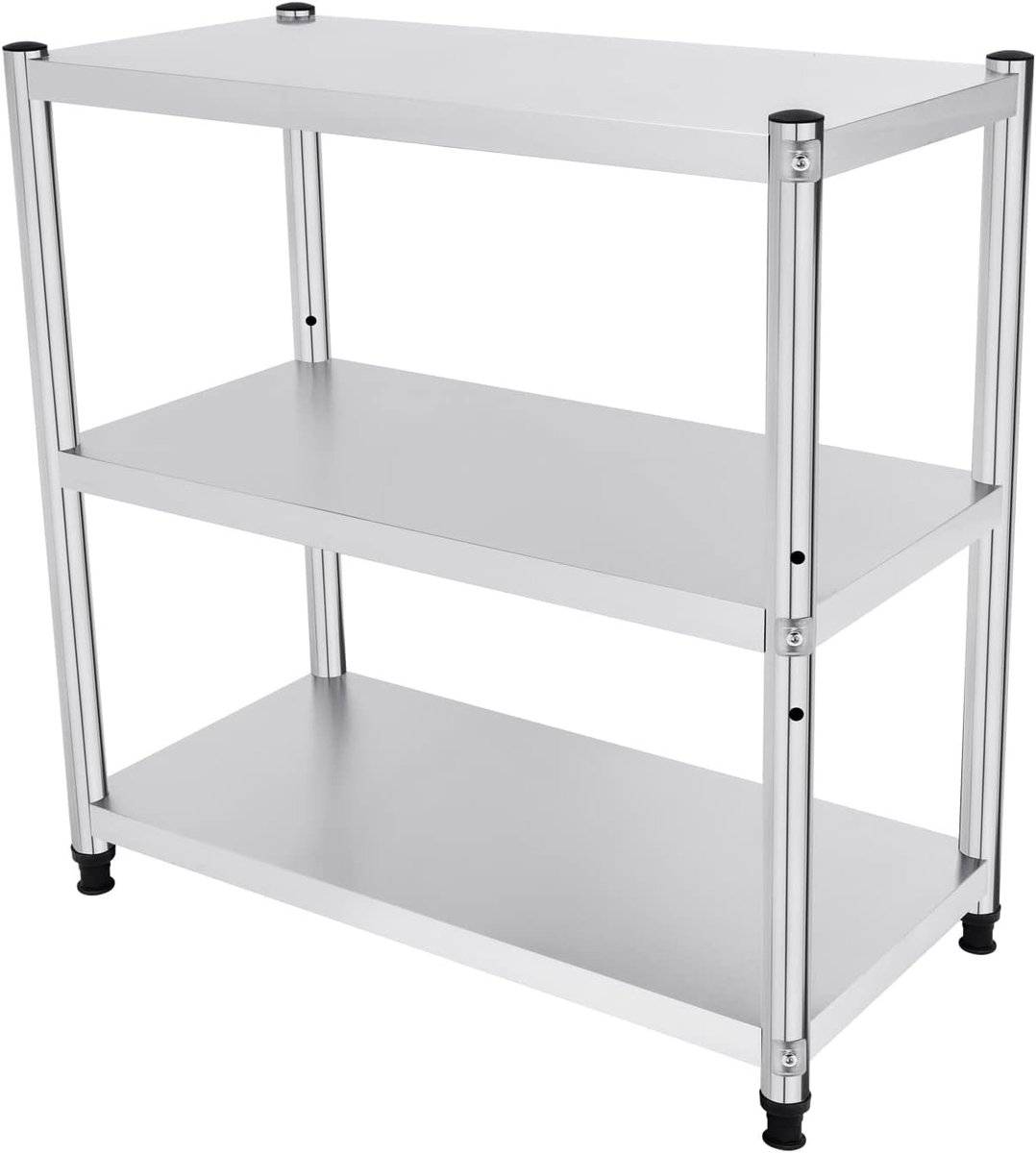Opbergrek voor keuken, garage, 3 niveaus, 80 x 80 x 40 cm, heavy duty metalen planken, eenheden, industrieel nut, rek voor commercieel, school, overheid, huis, garage, magazijn