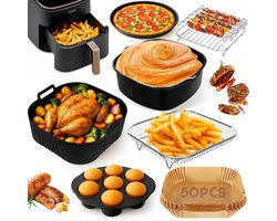 20-23 cm, accessoire voor Cosori TurboBlaze 5,5 L/6,2 L/6,4 L, Philips XXL 8,3 l, airfryer accessoire bakvorm, grillrooster, koekjesmallen voor Philips 2000-serie 6,2 l NA230