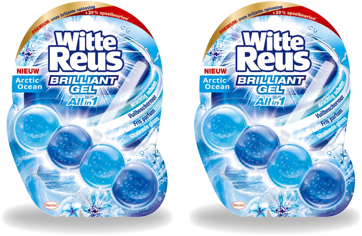 2 x Witte Reus - Brilliant Gel Toiletblok - Arctic Ocean - 1 Toiletblok - Voordeelverpakking - 2 stuks
