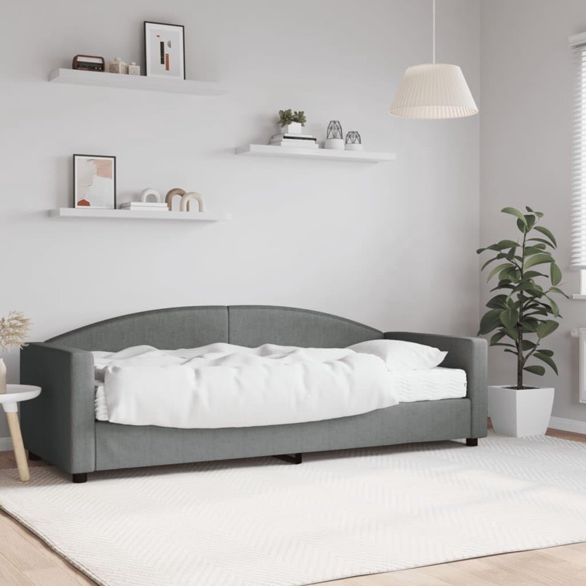 2 in 1 slaapbank bankbed Donkergrijs 80x200 cm