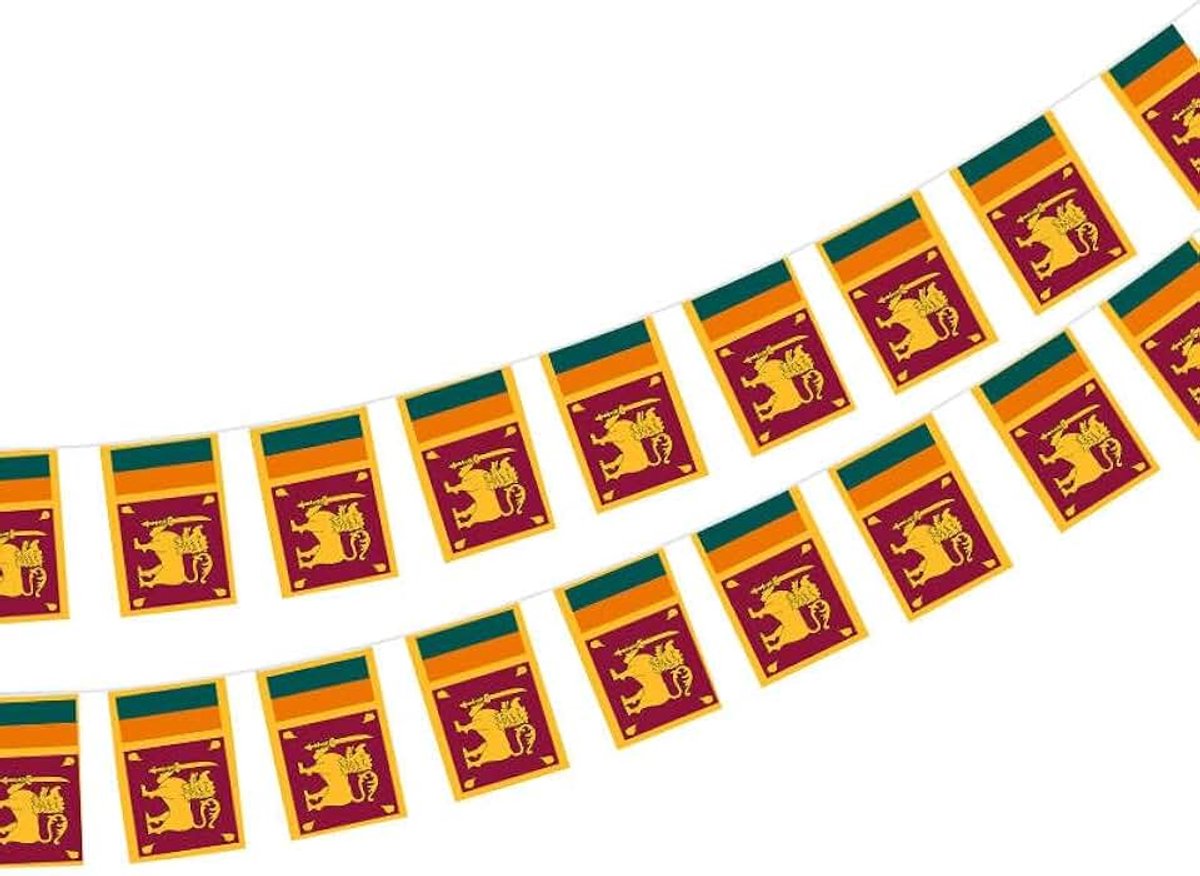 Sri Lanka Sri Lanka Sri Lanka Sri Lanka slinger 11,4 m wimpel Sri Lanka vlaggen nationale vlag 14 x 21 cm voor bardecoraties