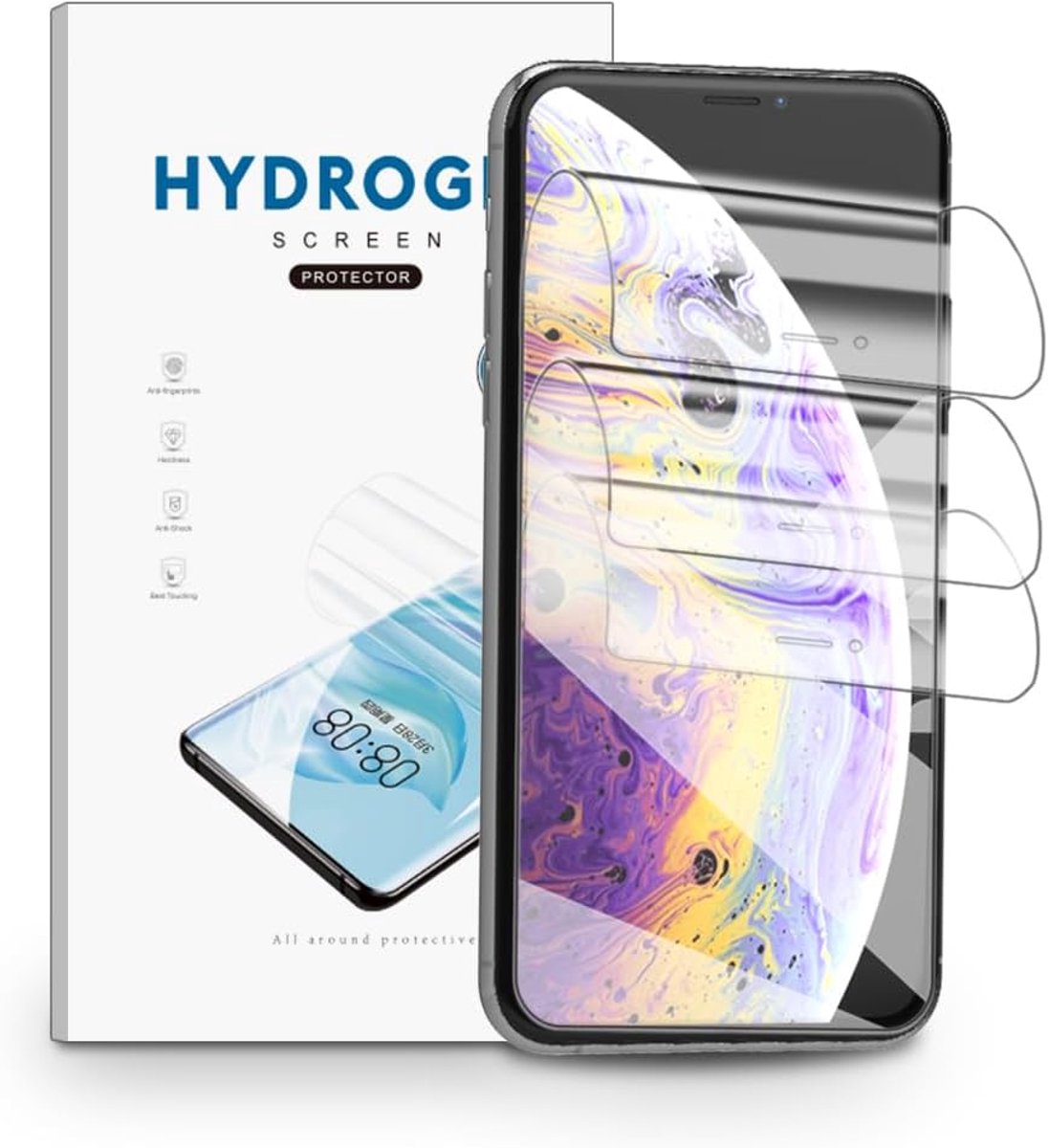 Schermprotector voor iPhone X/XS, 3 Stuks Schermbeveiliging Ultra Helder, TPU Flexibele Beschermende Zachte Film, Krasvast