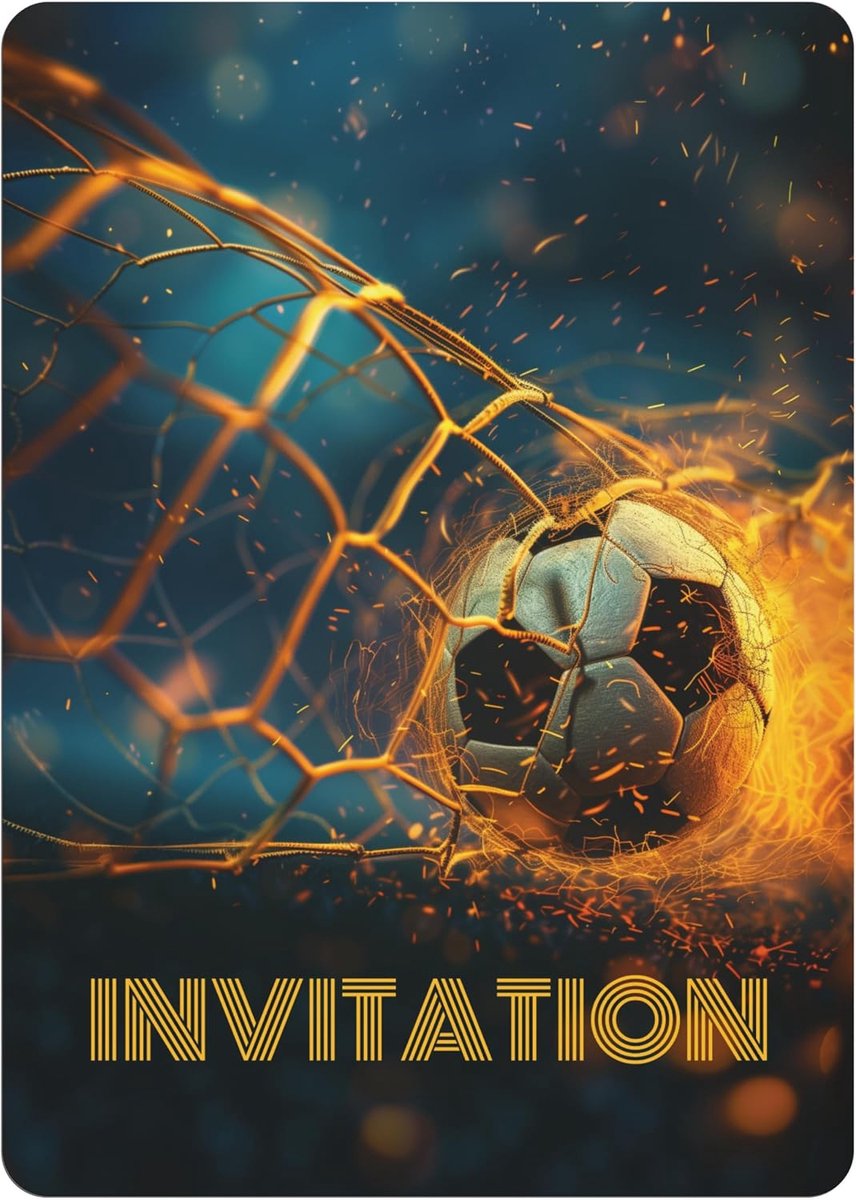 Uitnodigingskaarten voor kinderverjaardag voor jongens - Set van 12 voetbaluitnodigingskaarten voor je feest - De perfecte uitnodigingskaart voor een onvergetelijk voetbalfeest