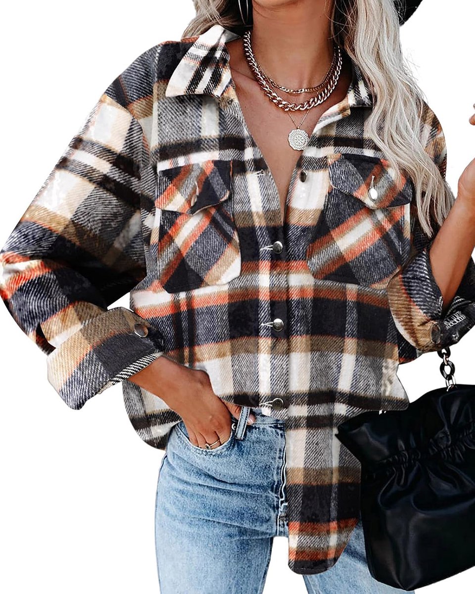 Geruiten jas, overhemdblouse met lange mouwen, flanellen jack
