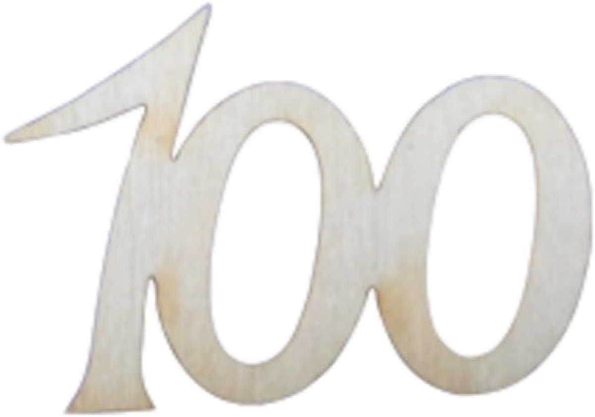 Knutsel-News strooidecoratie 40 x verjaardagsgetal, 19 mm, hout, 2 cm