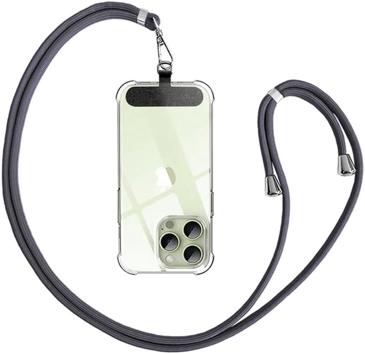 Telefoonketting, universeel, voor alle smartphones, mobiele telefoonband om om te hangen met pad, telefoonkoord, ketting voor outdoor, reizen, onderweg mobiele telefoonhouder, verstelbaar en