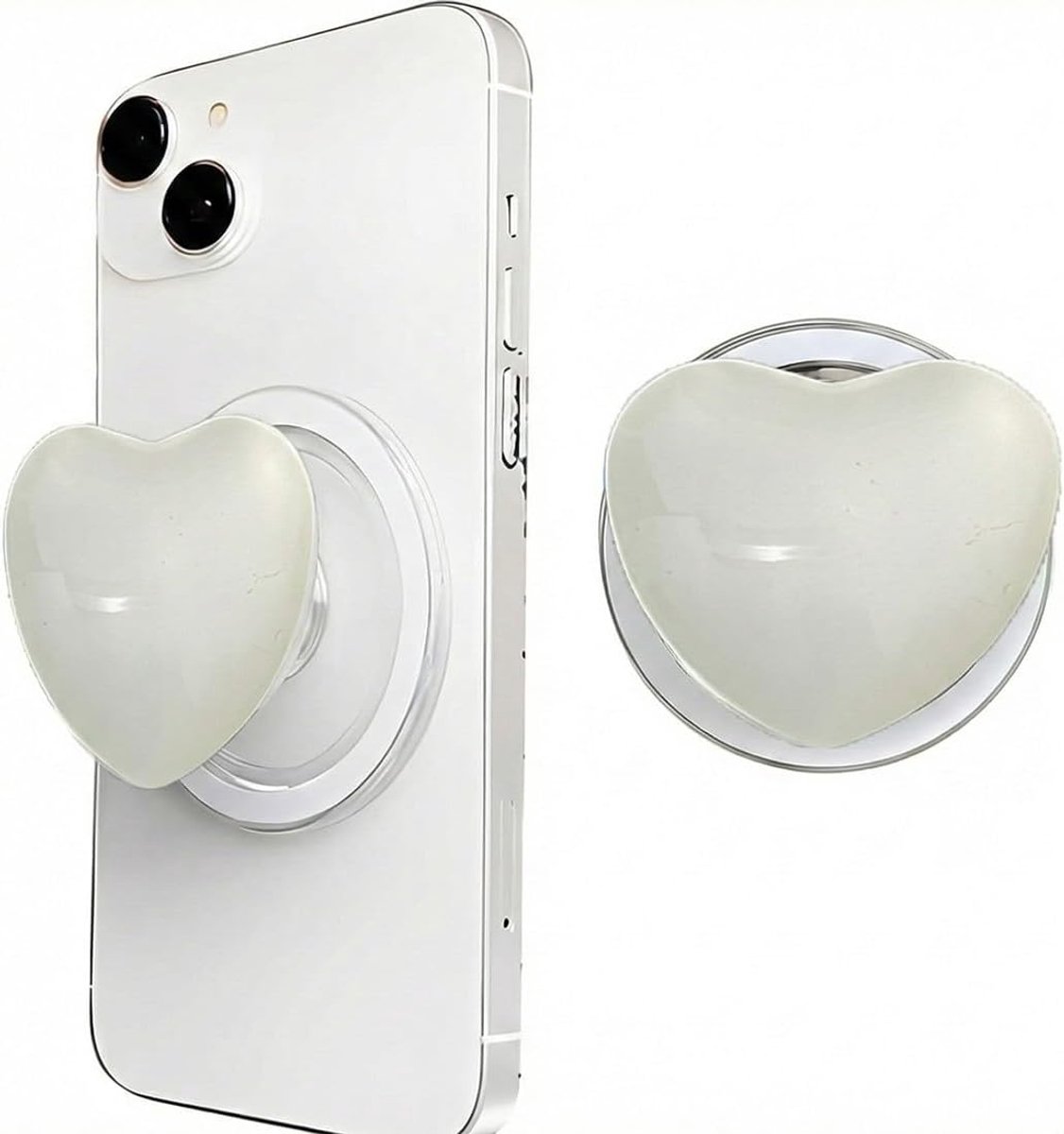 magnetische ringhouder voor mobiele telefoon, telefoongrip, uittrekbare standaard en handgreep, handgreep voor mobiele telefoons, grip, basishouders, telefoonaccessoires, wit
