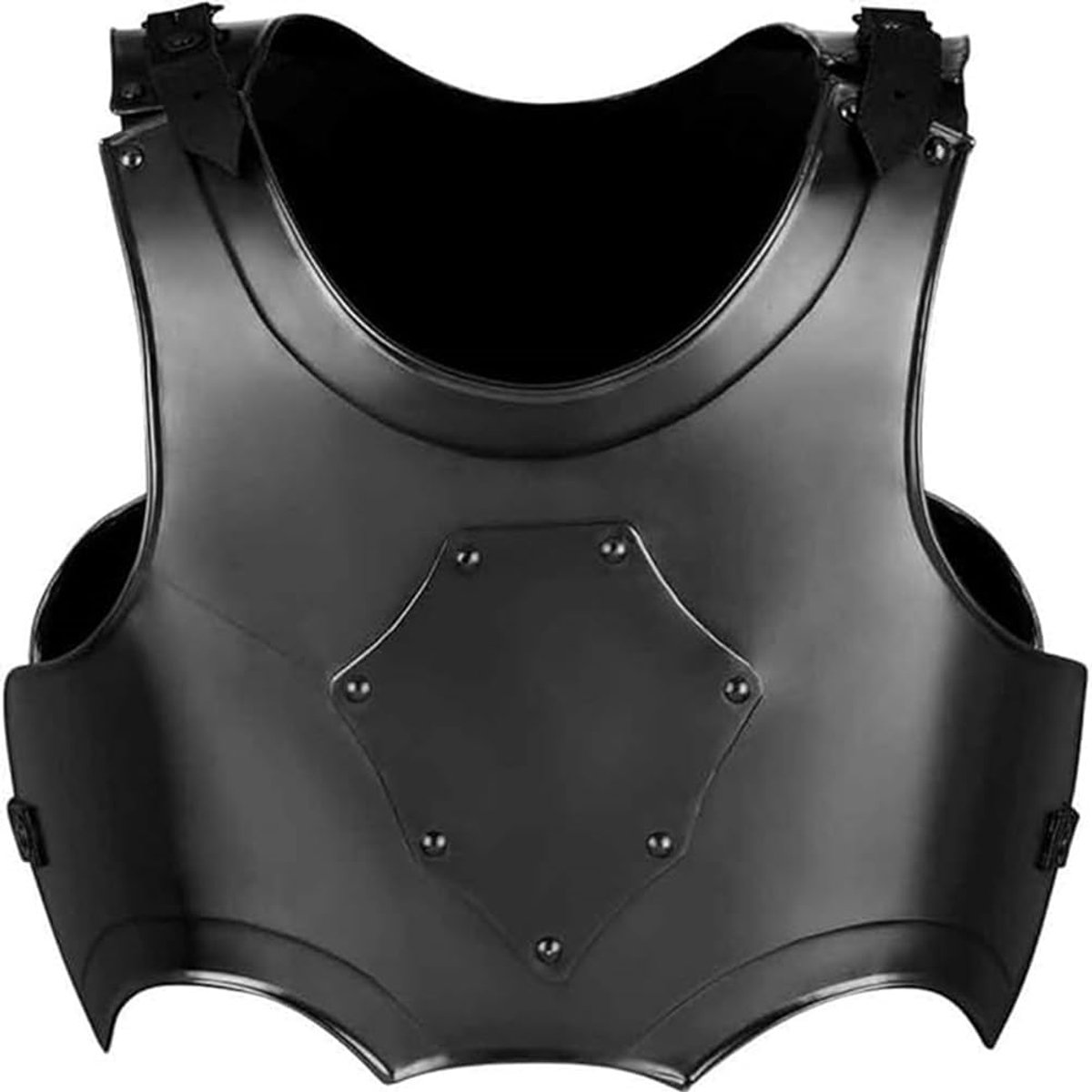 Torso pantser middeleeuws cuirass ridderborst borstplaat LARP kostuum zwart