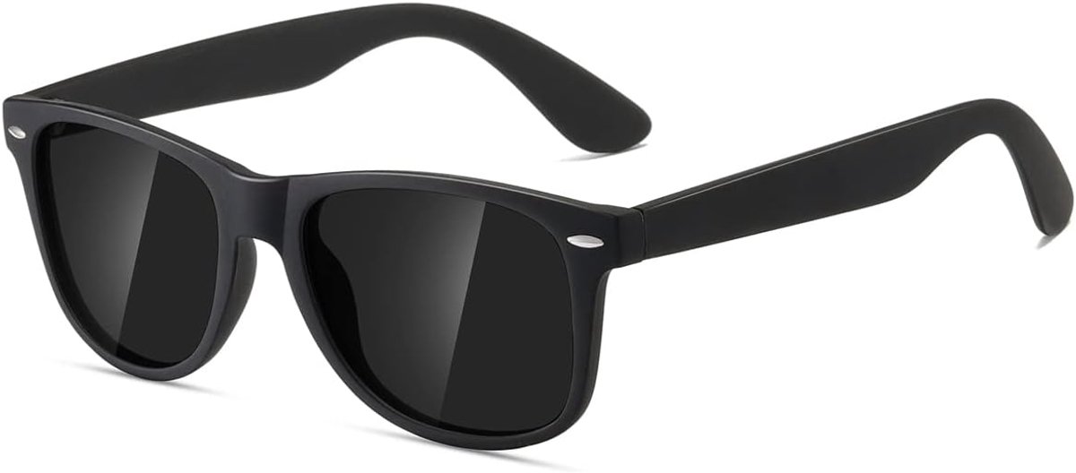 Kimorn AE0300 Klassieke gepolariseerde zonnebril, uniseks, met hoornrand, jaren 80 retro eyewear