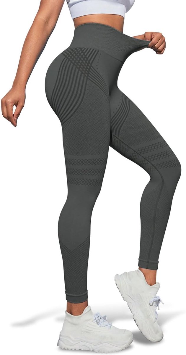 Legging sportlegging dames lange ondoorzichtige compressie yogalegging booty lifting shaping hoge taille sportbroek