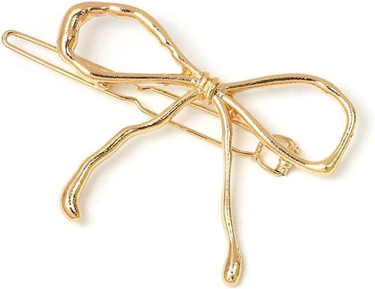 Haarspeld geometrische metalen haarspeld vrouwelijke hoofdtooi haarspeld legering ingelegd parel bloem boog haar ornament vrouwelijke (Color : Bow hairpin)