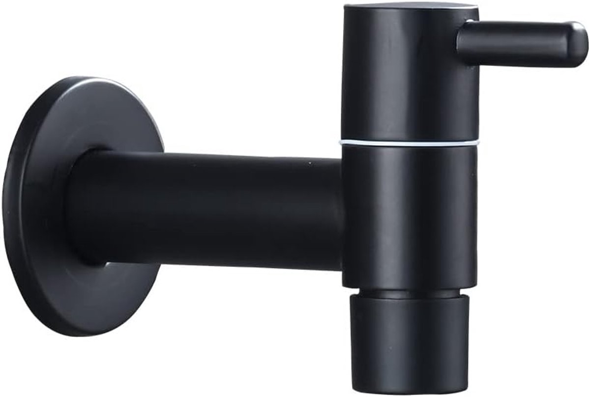 wastafel, zwarte mop zwembadkraan, badkamer koud waterkraan, retro gootsteenkraan voor balkon, badkamer, tuin (zwart)
