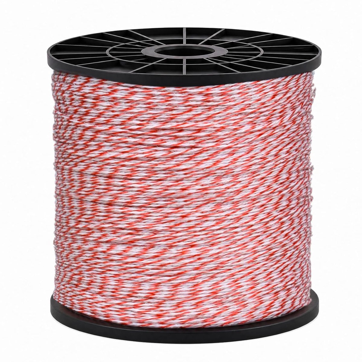 Herdersdraad, 200 m, 50 stuks ringisolatoren voor elektrische omheiningen van touwen en draden, bescherming voor tuin, weide en boerderij, paarden, koeien en honden