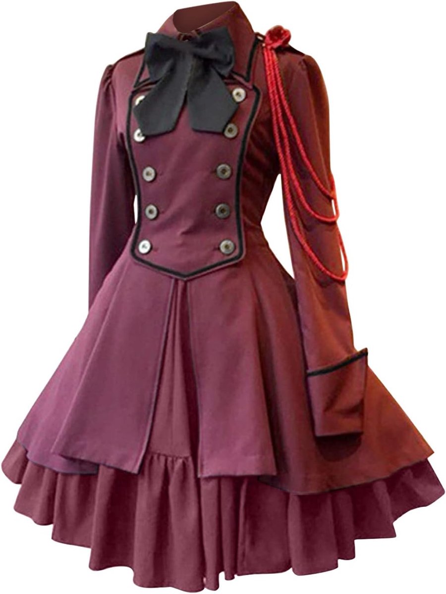 Halloween kostuum barok rococo middeleeuws gothic dames heren volwassenen lange rok show A66
