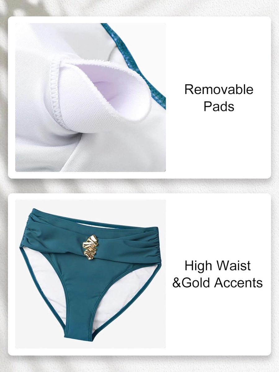 Vrouwen Bikini Set Twist Front Hoge Taille Goud Metaal Tweedelige Badpakken Badpakken Badpakken