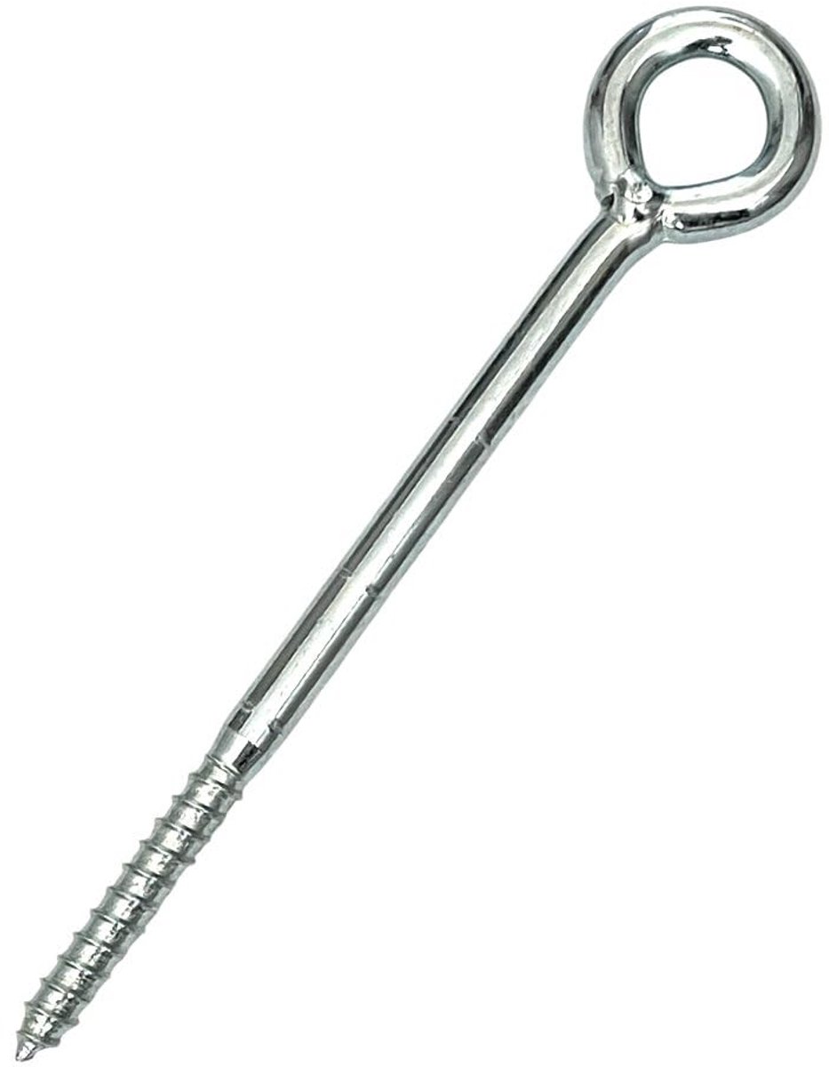 25 oogschroeven Ø 8 mm x 140 mm | Robuuste ringschroeven van staal, verzinkte schroefhaken ter bescherming tegen corrosie