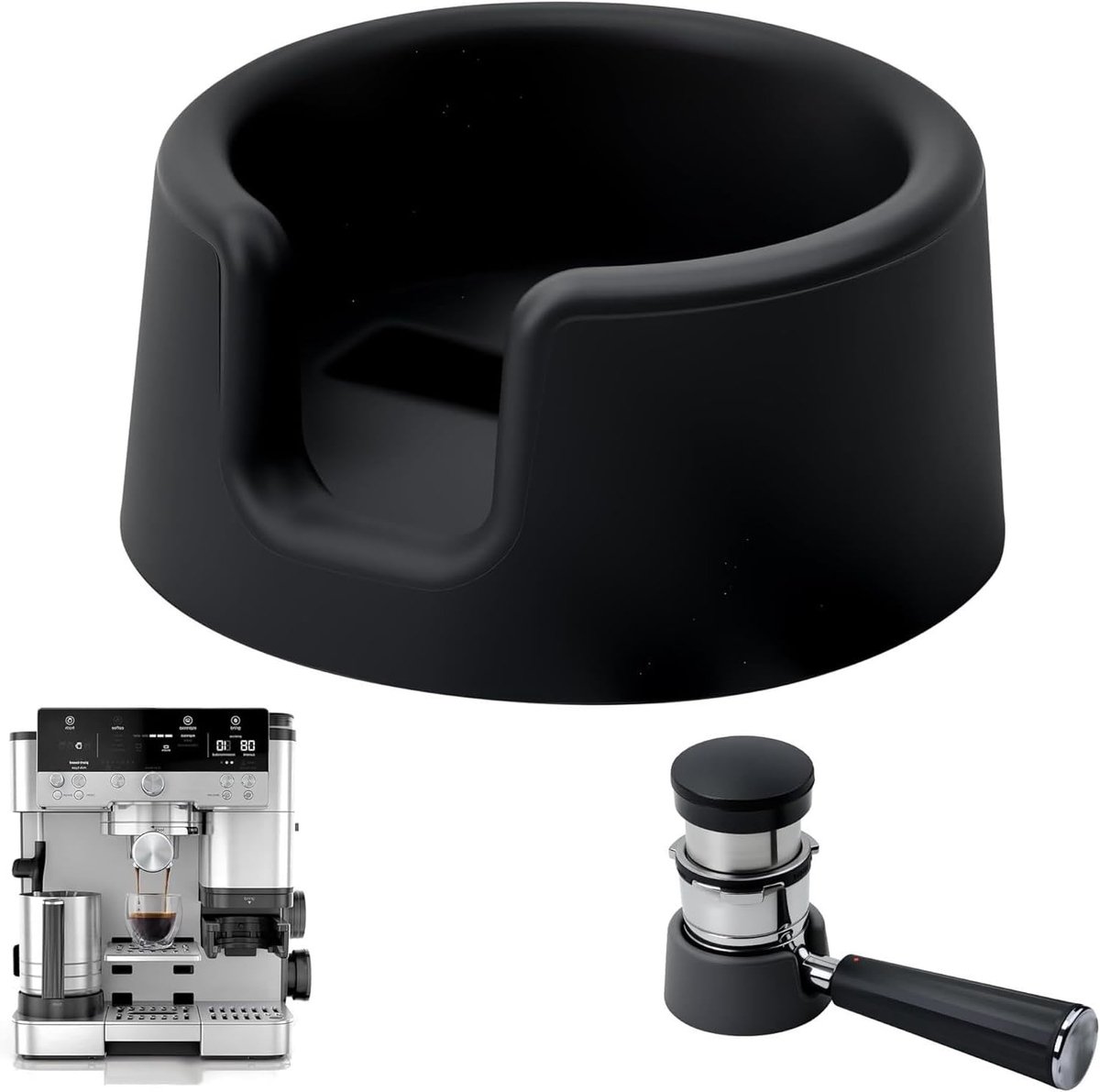 Tamper basis, persstation voor Ninja Luxe Cafe Es601, persstation en antislip, professionele accessoires voor barista (zwart)