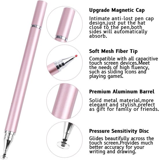 4 Stück Ingabestift Disc Touch Pen, Tablet Stift en Ballpoint Pen 2 in 1, Universele Ingabestift voor alle Tablets/Smartphone, Compatibel met Samsung/iPad/Android/IOS — afbeelding 5
