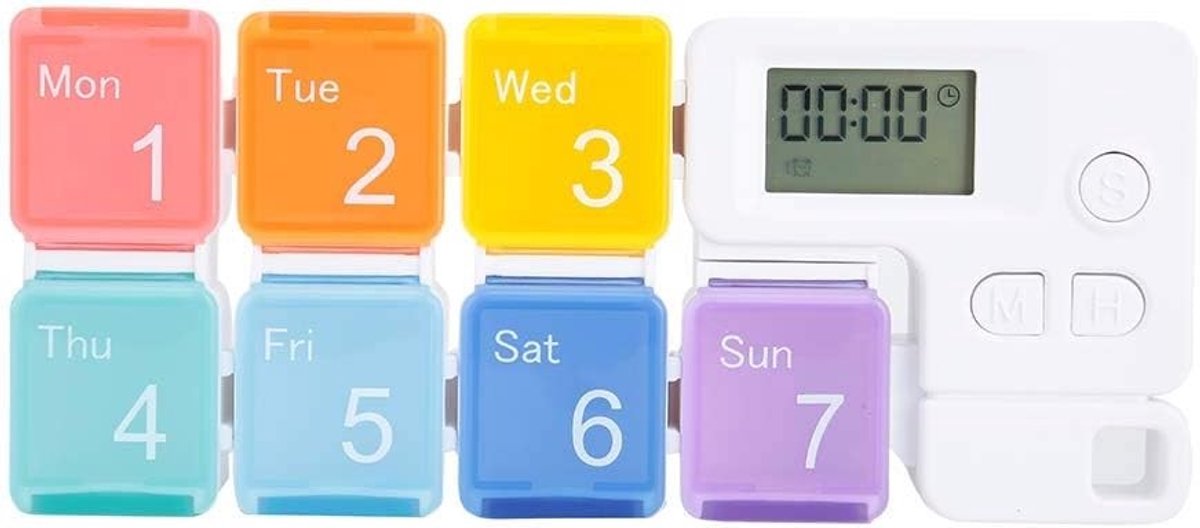 Digitale medische tas met timer en alarmklok, transparant, lichtgewicht, ideaal voor medicatiebeheer en organisatie