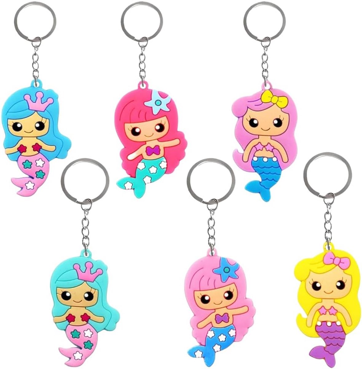 sleutelhanger, Cartoon sleutelbos 12 stuks zeemeermin hangers voor autosleutels, tas, rugzak, mobiele telefoon cadeau, cartoon feestartikelen, schooltas decor