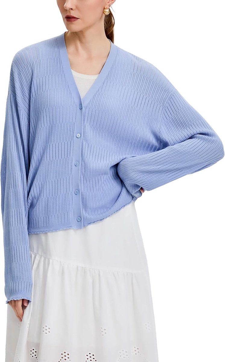 damesvest - zijde lyocell katoen V-hals korte snit vloeiend knoopsluiting voor jurk lente zomer XS-XXL