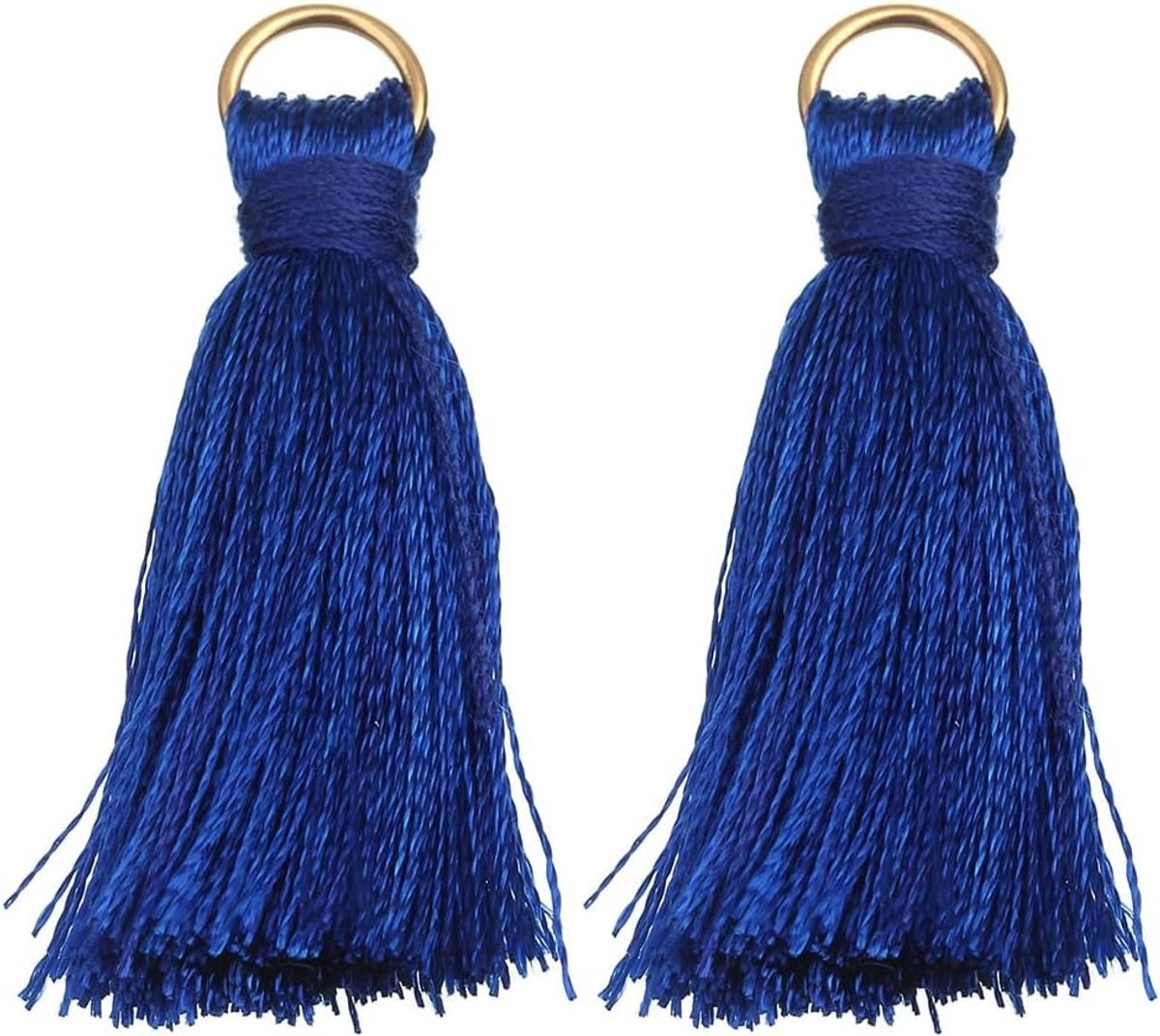 Set van 20 Katoenen Kwasten, 3.5 cm, Mini Kleurrijke Kwasten met Ring voor Sleutelhangers, Decoratie, Boekenleggers en DIY Creaties