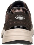 Achterkant bruine Gabor sneaker met luipaardprint detail en "rollingsoft" logo.