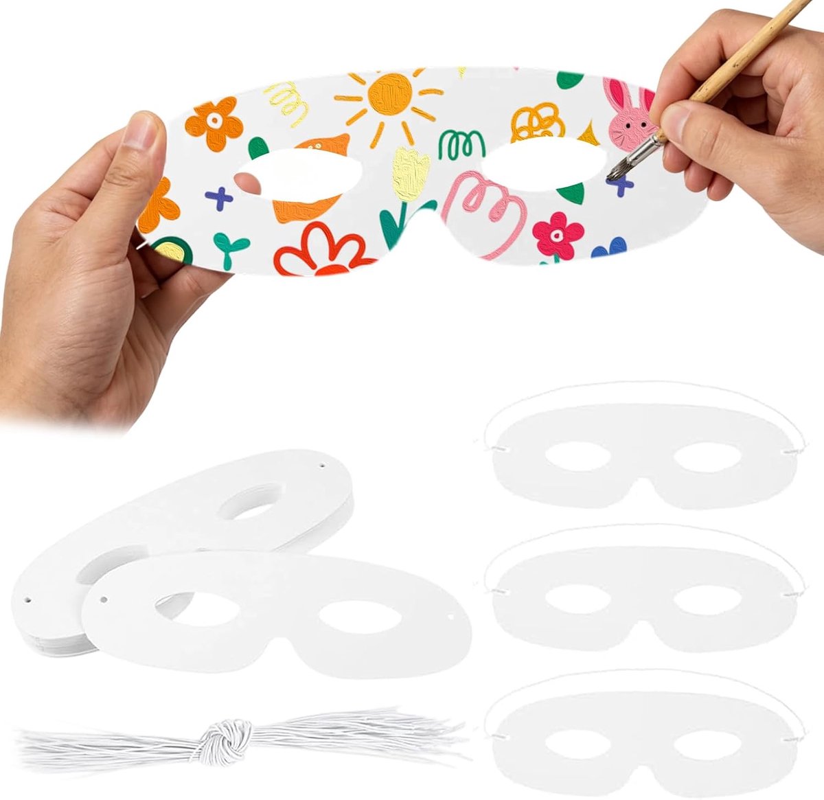 Maskers, blanco doe-het-zelf halfgelaatsmaskers, blanco ambachtelijke oogmasker voor Halloween, doe-het-zelf witte blanks masker voor feest, Halloween, maskerade en