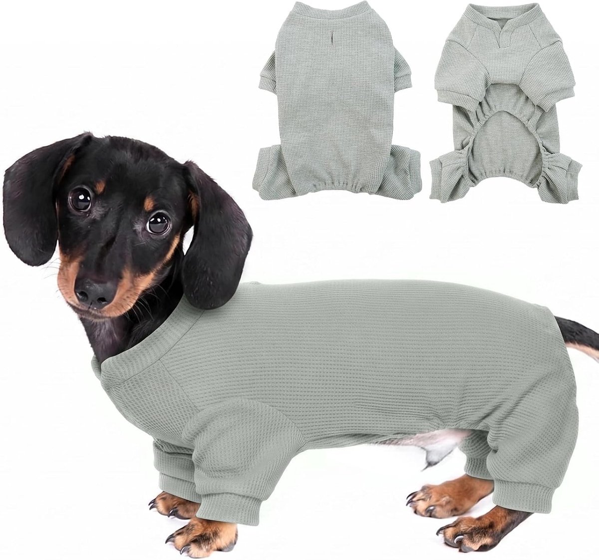 Hondenbodysuit, dunne hondenpyjama, onderoverall voor thuis, hondenoverall zomer, ademende hondenoverall, bontbescherming, slaap- en huispak, grijs, S