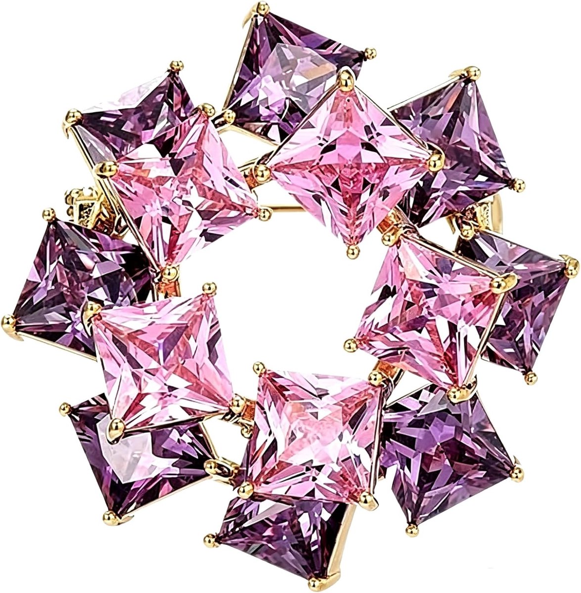 Broche de Cuadrado Doble, Broche con Aleación de Perlas de Perlas Cardigan Suéter, para Mujeres niñas decoración de Ropa Camisas Sombreros Bolsos, Morado
