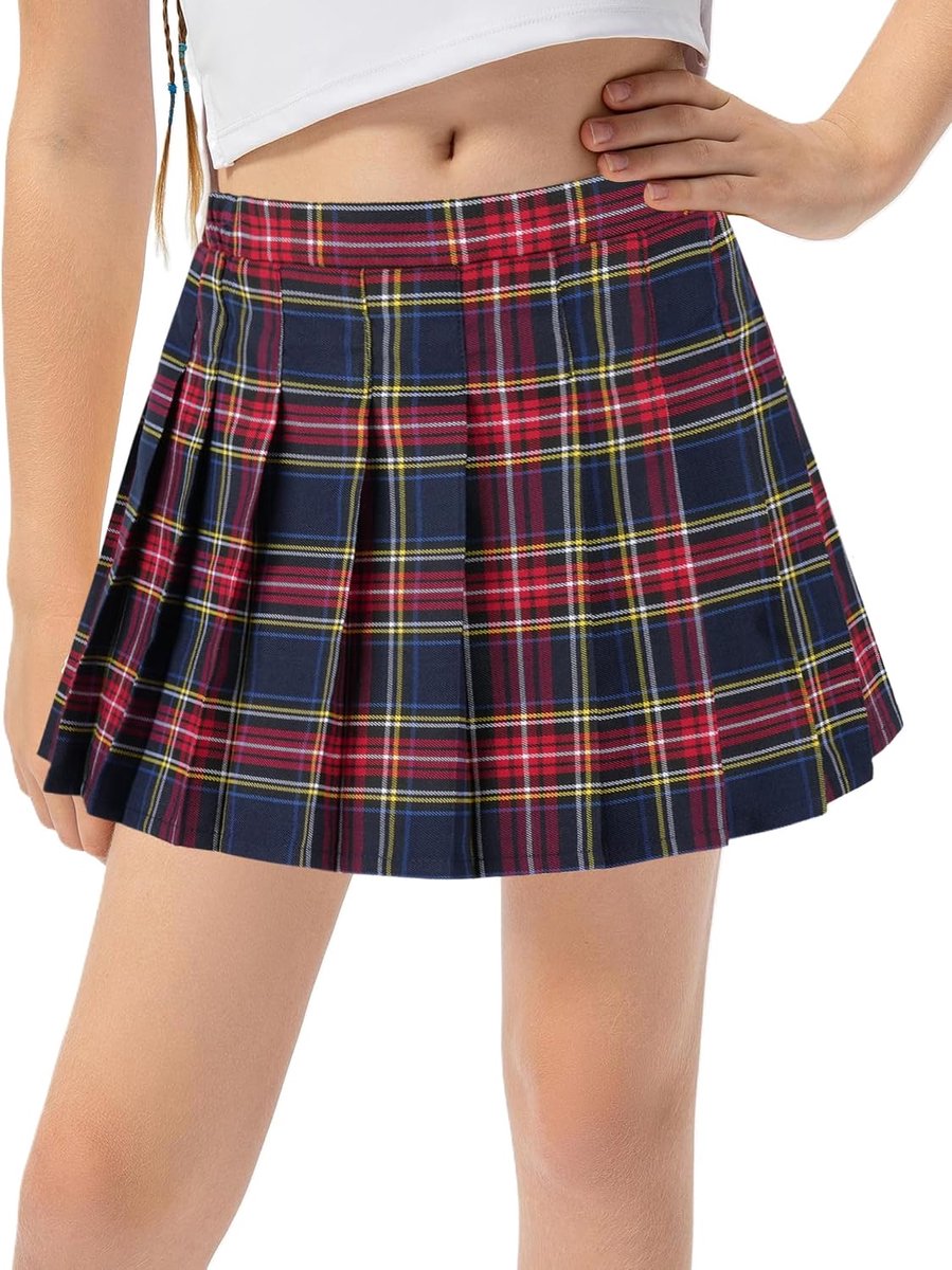 Rokken voor meisjes met elastische taille, hoge taille, voor schooluniforms, meisjes, geplooide rok, kinderen, scholieren, schooluniformen