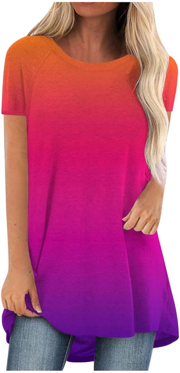 Oversized T-shirt met korte mouwen, losvallend, zomerse top
