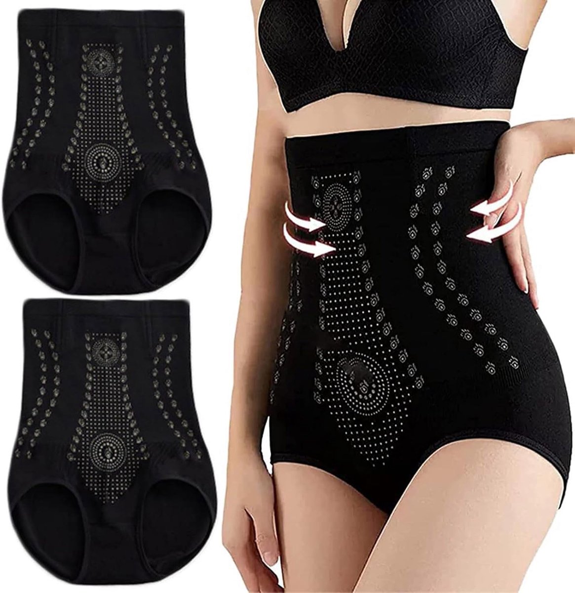 Shapewear slip met hoge taille, buikcontrole en elastische pasvorm.