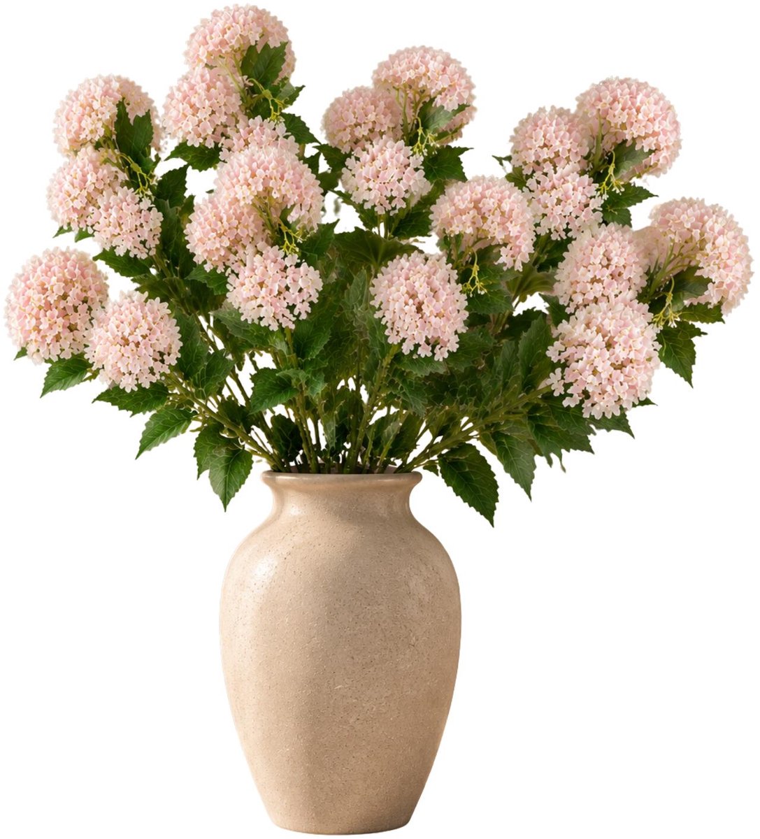 Mica Decorations Kunstbloem Viburnum Floristic - 6x - H77 cm - roze - kunststof - stelen kunstbloemen - boeket - roze bloemetjes Lichtroze