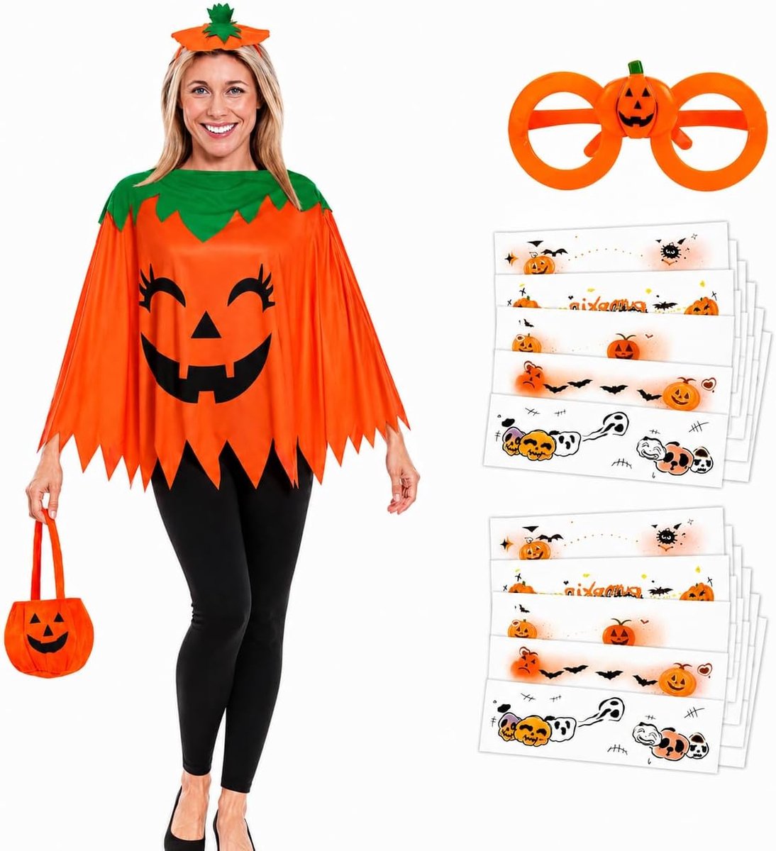 14 st. Halloween damespompoenkostuum Halloween pompoensjaal