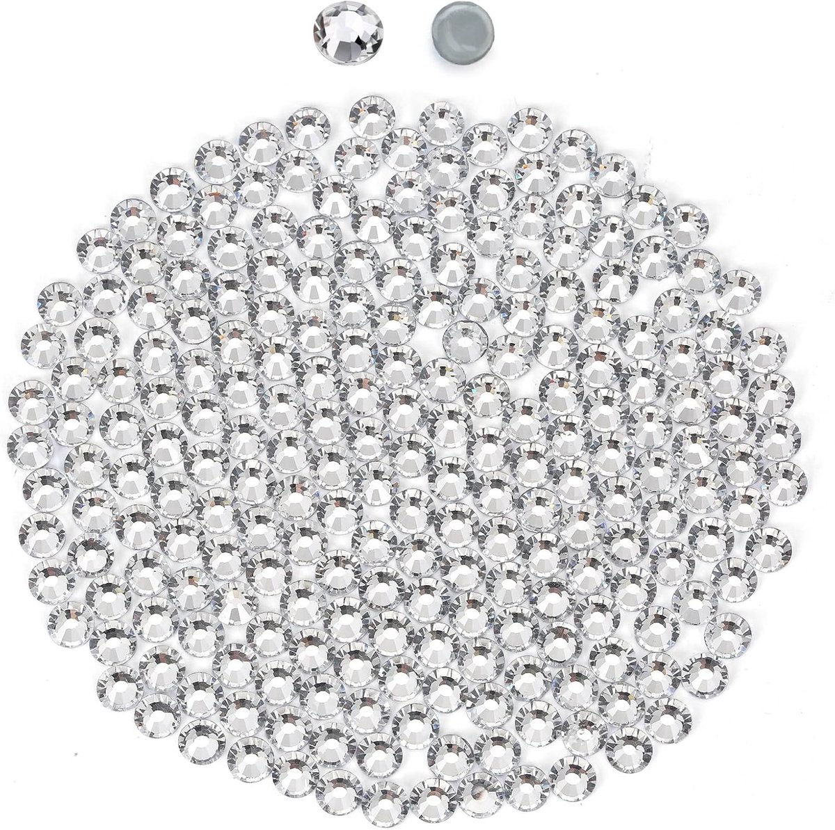 Strass-steentjes, 2880 stuks, om op te strijken, grijs, 3,8 mm, hotfix voor doe-het-zelf handwerk, bling, make-up, edelsteen (SS16)