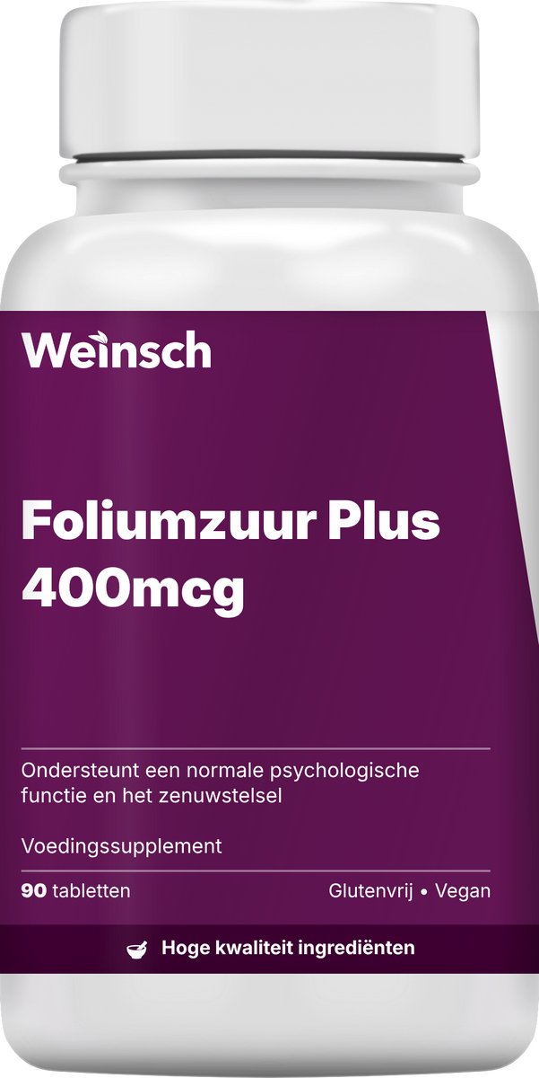 Weinsch Foliumzuur Plus 400mcg | 520mg | 90 tabletten