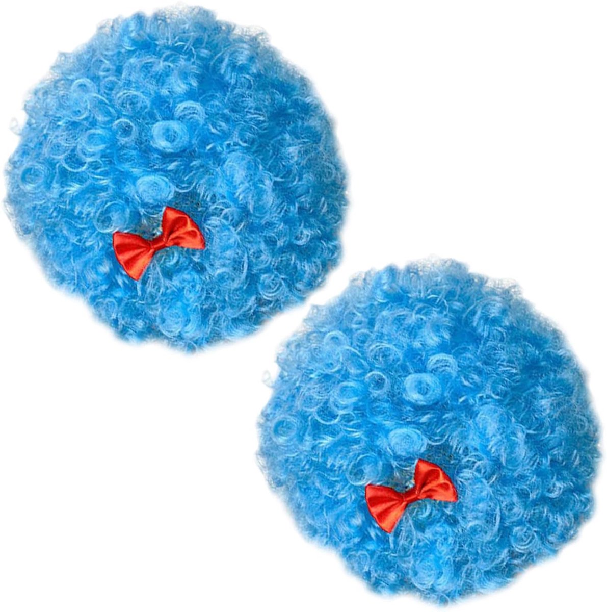 2 stuks blauwe valse krullen, rollenspellen, creatieve persoonlijkheidspruiken, feesthaaraccessoires.