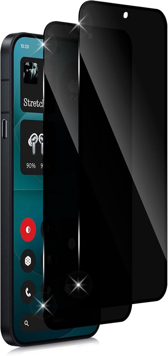 Inkijkbescherming voor Nothing Phone 4A Pro, 2 stuks, anti-spy gehard glas, anti-kras, privacyfolie, 9H hardheid, privacy privacy