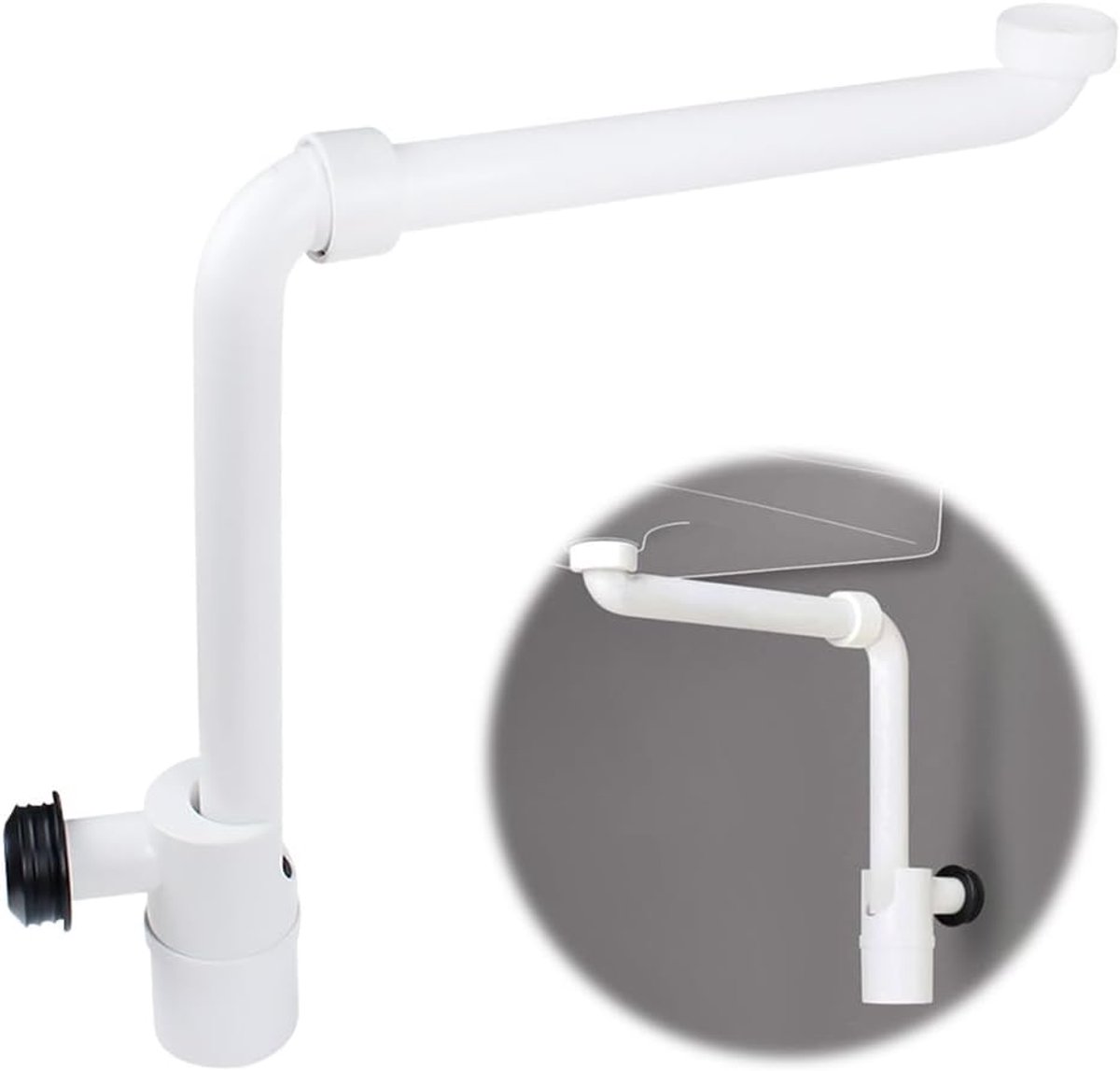 1 1/4 inch ruimtebesparende sifon voor wastafel, geurafsluiter voor wastafel, ruimtebesparende sifon voor badkamer, platte sifon - badkamer - 360° flexibel instelbaar