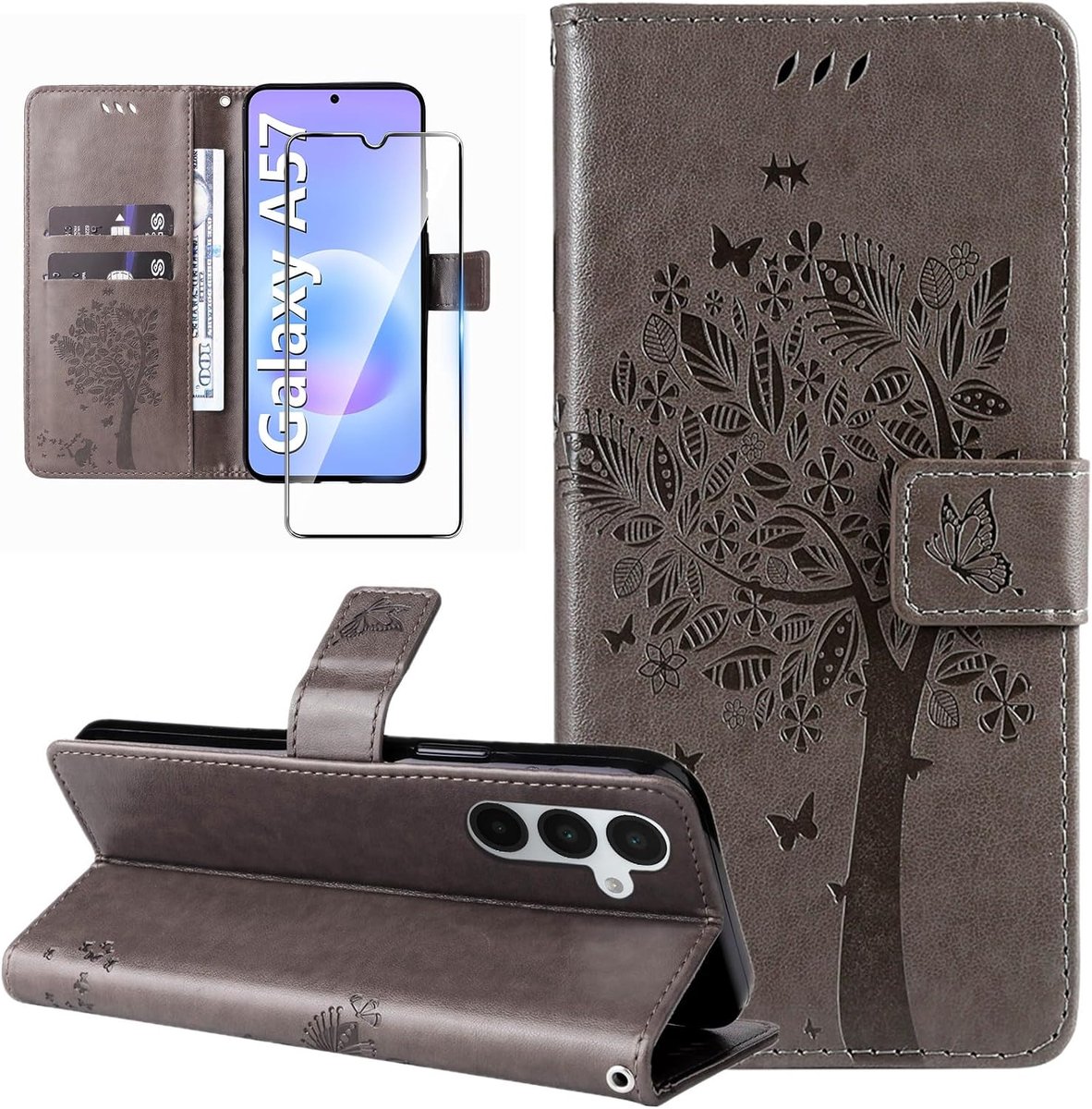 Hoes voor Samsung Galaxy A57 5G, telefoonhoes, schokbestendig, grijs