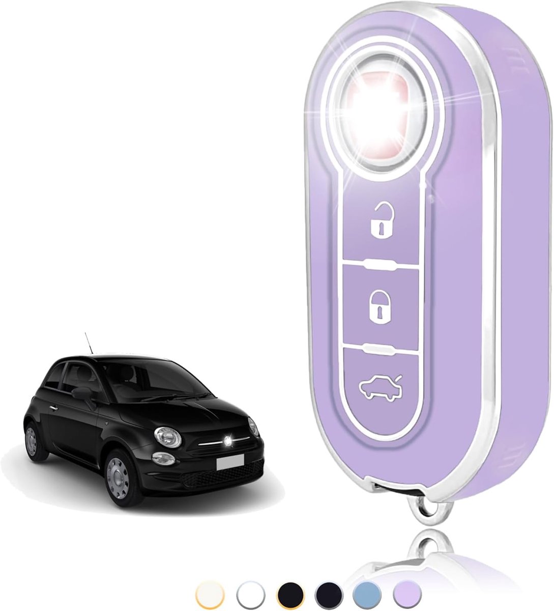Sleutelhoes TPU, Autosleutelhoes Geschikt voor Fiat 500 Punto Bravo Brava Panda Abarth Doblo Ducato Idea Ulysse MPV Lancia Ypslon Delta Musa, Sleutel Cover Sleutelbehuizing - Flip Key
