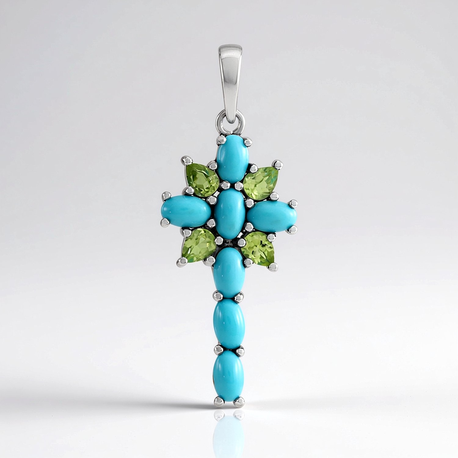 Kingman-turkoois zilveren hanger