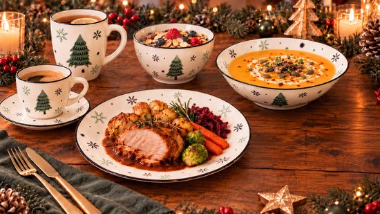 Set van 6 kerstboom koffiemokken - 23105724